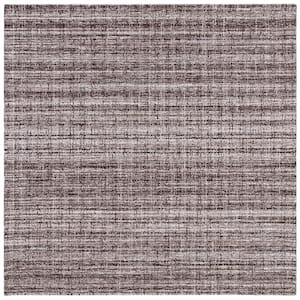 Abstract Brown/Gray 6 ft. x 6 ft. Modern Plaid Square Area Rug