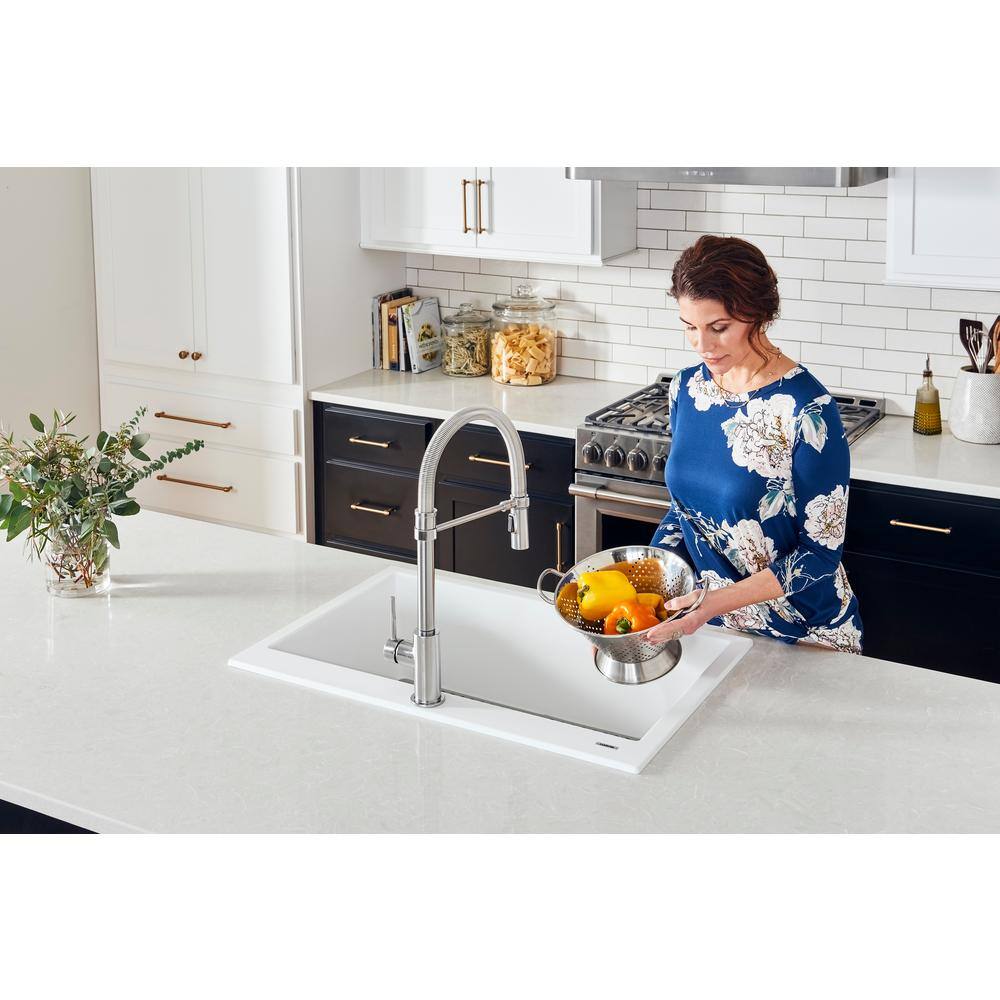 Arctic White Granite Composite Single Bowl Kitchen Sink