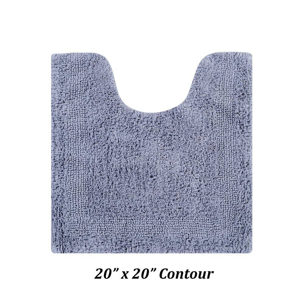 Luxurious Silver Cotton U-Shaped Contour Bath Rug 20" x 20"