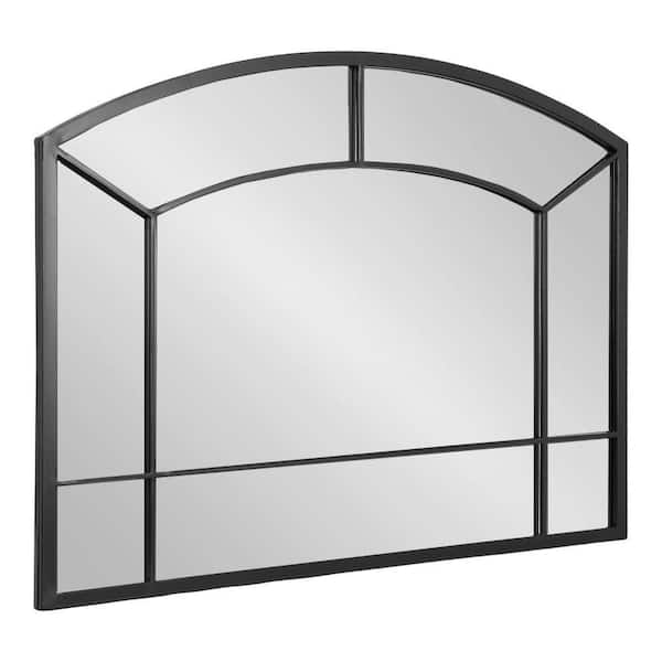 Kate and Laurel Gervais Black 36 in. W x 27 in. H Transitional Arch Metal Framed Mirror