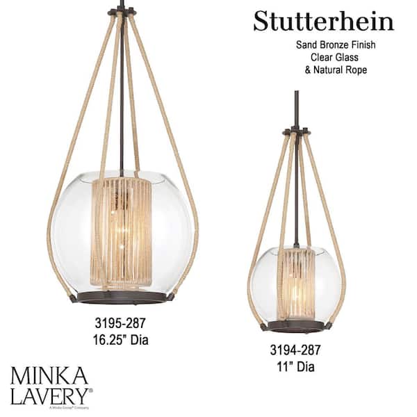 Minka Lavery Stutterhein 60 Watt 1 Light Sand Bronze Shaded