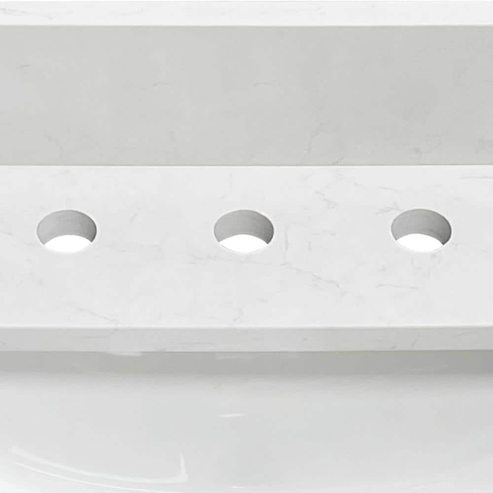 Bianco Bella 61'' White Quartz Double Undermount Sink Vanity Top