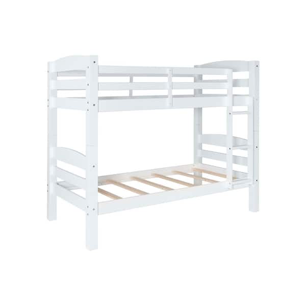 Sanders White Twin over Twin Bunk Bed with Ladder