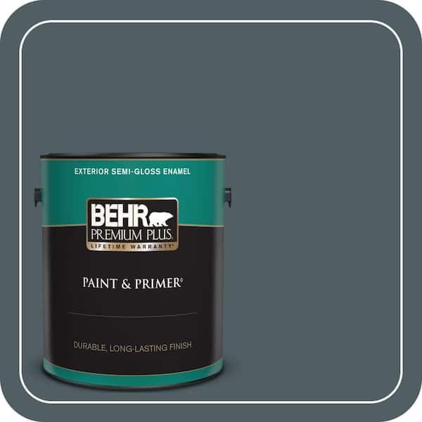 BEHR PREMIUM PLUS 1 gal. #740F-6 Marine Magic Semi-Gloss Enamel Exterior Paint & Primer