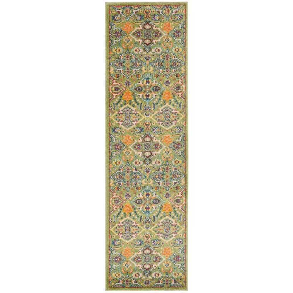 Nourison Allur Sage Ivory 2 ft. x 12 ft. All-over design Transitional ...