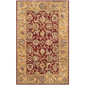 Classic Red/Gold 4 ft. x 6 ft. Border Area Rug