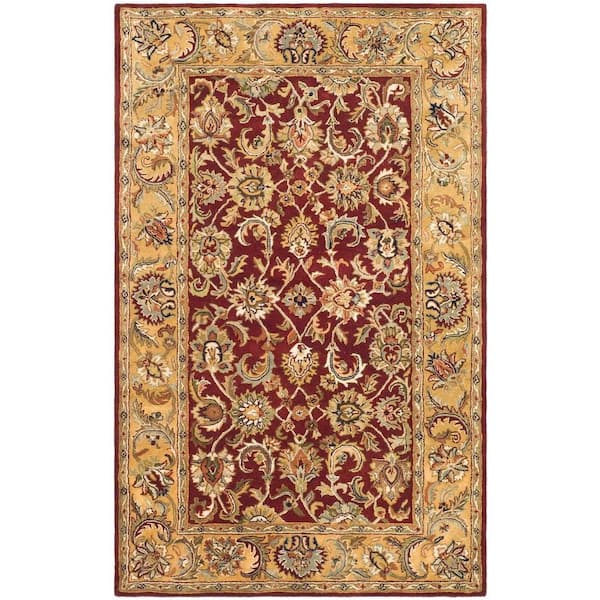SAFAVIEH Classic Red/Gold 4 ft. x 6 ft. Border Area Rug