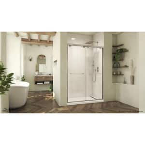 Abbey 50 in. to 54 in. W x 76 in. H Frameless Sliding Bypass Shower Door in Brushed Nickel