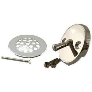 Beehive Grid Tub Trim Grate with Trip Lever Faceplate in Polished Nickel