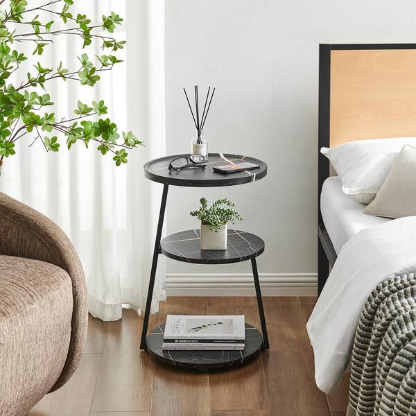 DANYA B Skylar 15.75 in. MDF 3-Tier Side Table with Raised