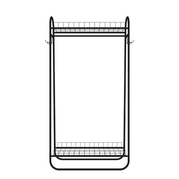 wetiny Black Garment Rack with Double Rods
