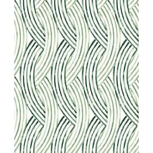 Zamora Green Brushstrokes Green Wallpaper Sample