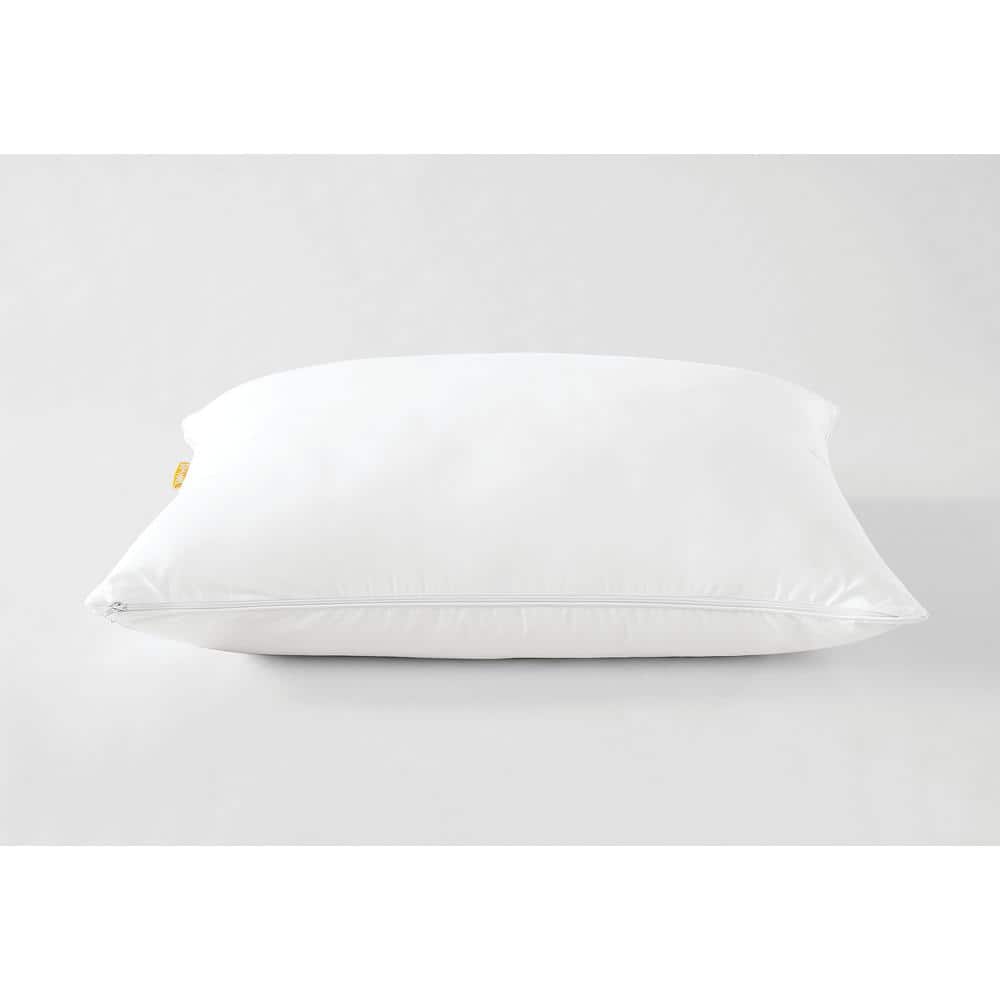 White Memory Foam Hybrid Soft Bed Pillow with Zipper Closure