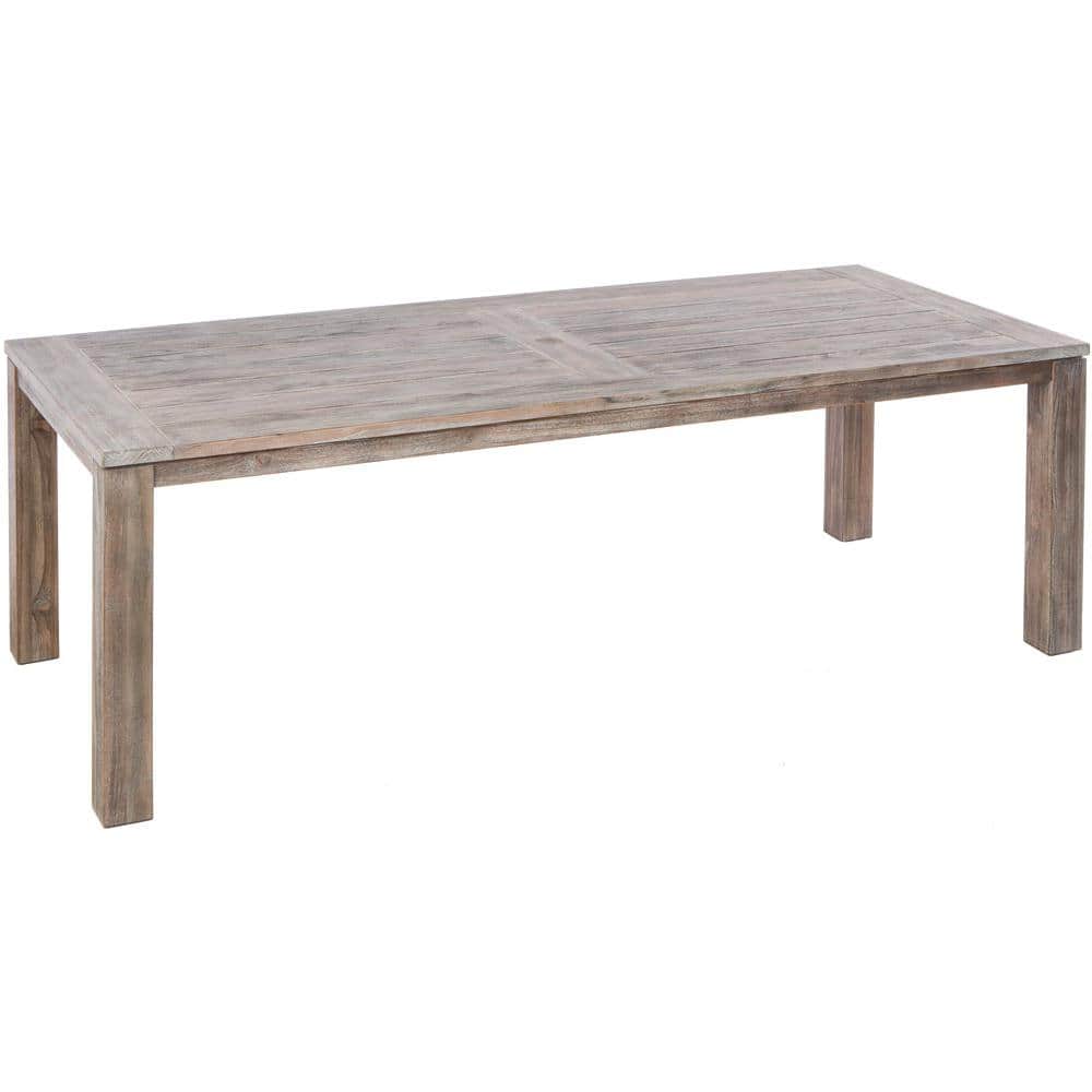 71" Driftwood Eucalyptus and Wicker Patio Dining Set for 6