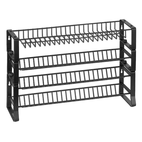 15.8 in. W x 4.6 in. D Spice Rack Organizer for Cabinet Kitchen Countertop Seasoning Organizer, Black