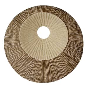 Mariana Indoor Stoneware Brown Round Double Layer Ribbed Wall decor