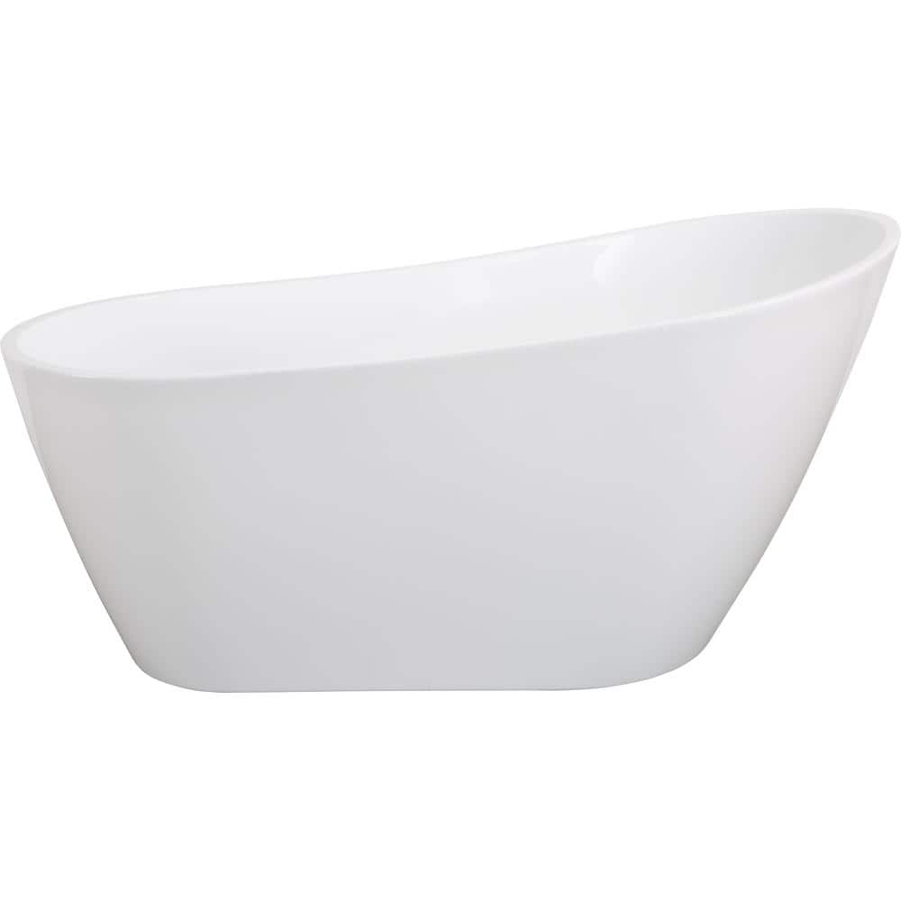 63 in. x 31 in. Soaking Bathtub with Chrome Overflow and Drain in White cUP