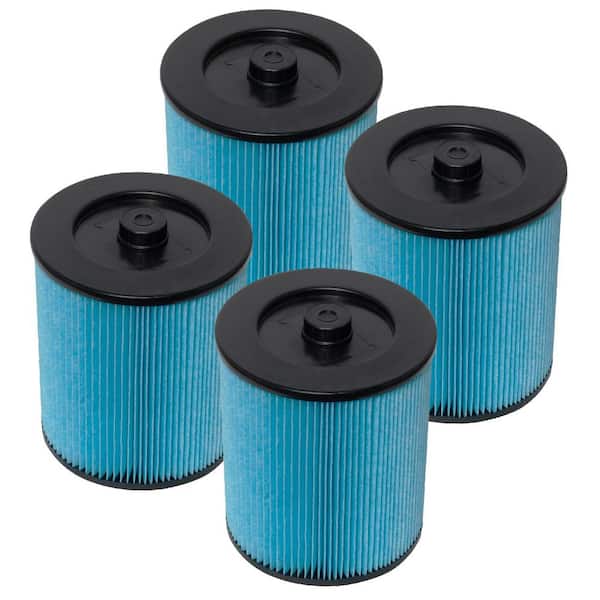 Cartridge Wet Dry Vacuum Replacement Filter for Most 5 Gal. and Above, Fits Craftsman 17816, 17907 Shop Vacs (4-Pack)