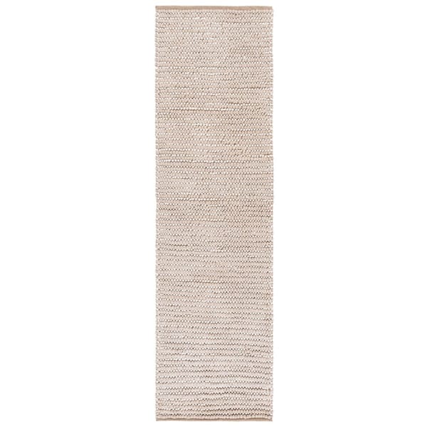 Natura 2 ft. x 8 ft. Taupe/Ivory Striped Solid Marle Runner Rug
