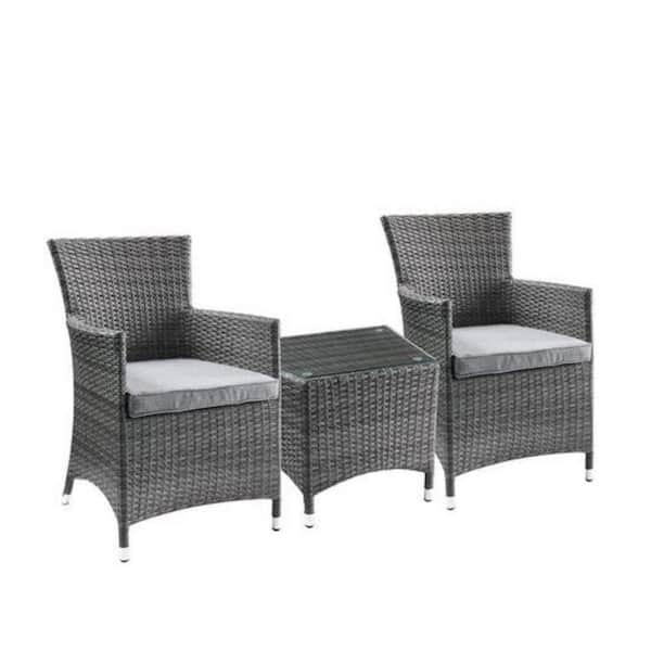 AUTMOON 3-Piece Wicker Outdoor Bistro Set with Cushions
