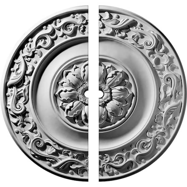 Ekena Millwork 47-5/8 in. x 2-1/2 in. x 2-3/4 in. Milan Urethane Ceiling Medallion, 2-Piece (Fits Canopies up to 2-1/2 in.)