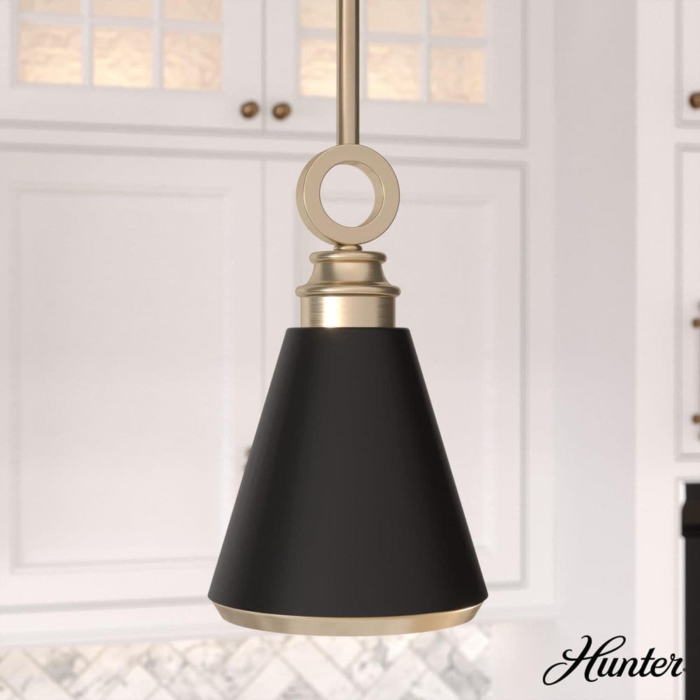 Alturas Gold 6" Matte Black Mini Pendant with LED Option