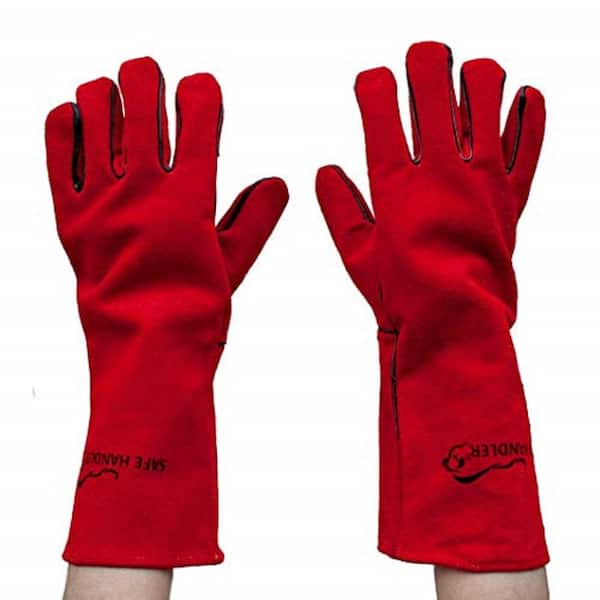 15" Heavy Duty Heat & Fire Resistant Split Cowhide Leather Welding Gloves 