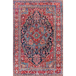 Luis Bright Red/Navy 2 ft. 3 in. x 3 ft. 9 in. Area Rug