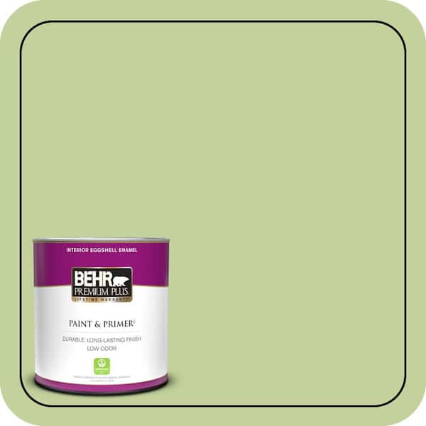 BEHR PREMIUM PLUS 1 qt. #P370-4 Cricket Field Eggshell Enamel Low Odor Interior Paint & Primer