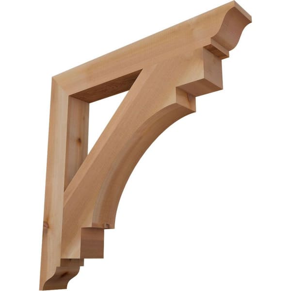 Ekena Millwork 3.5 in. x 30 in. x 30 in. Western Red Cedar Merced Traditional Smooth Bracket