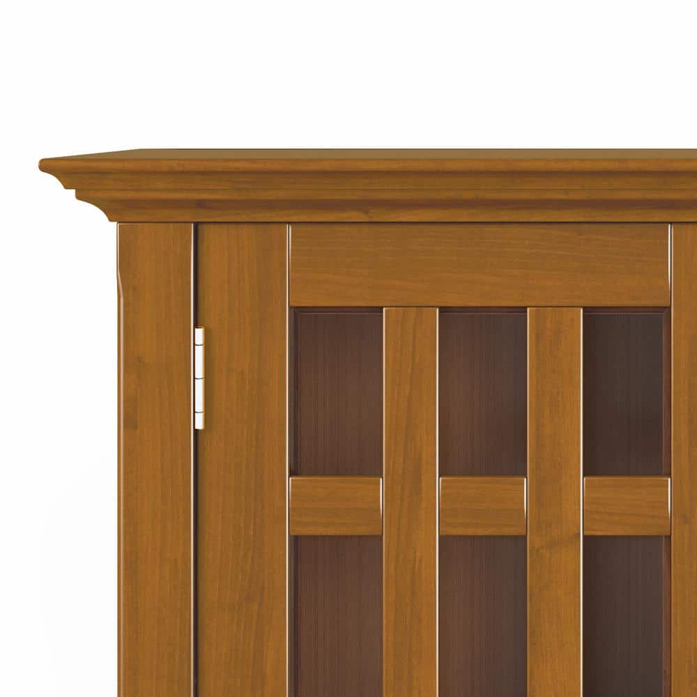 Bedford Light Golden Brown Pine Media Cabinet with Glass Doors
