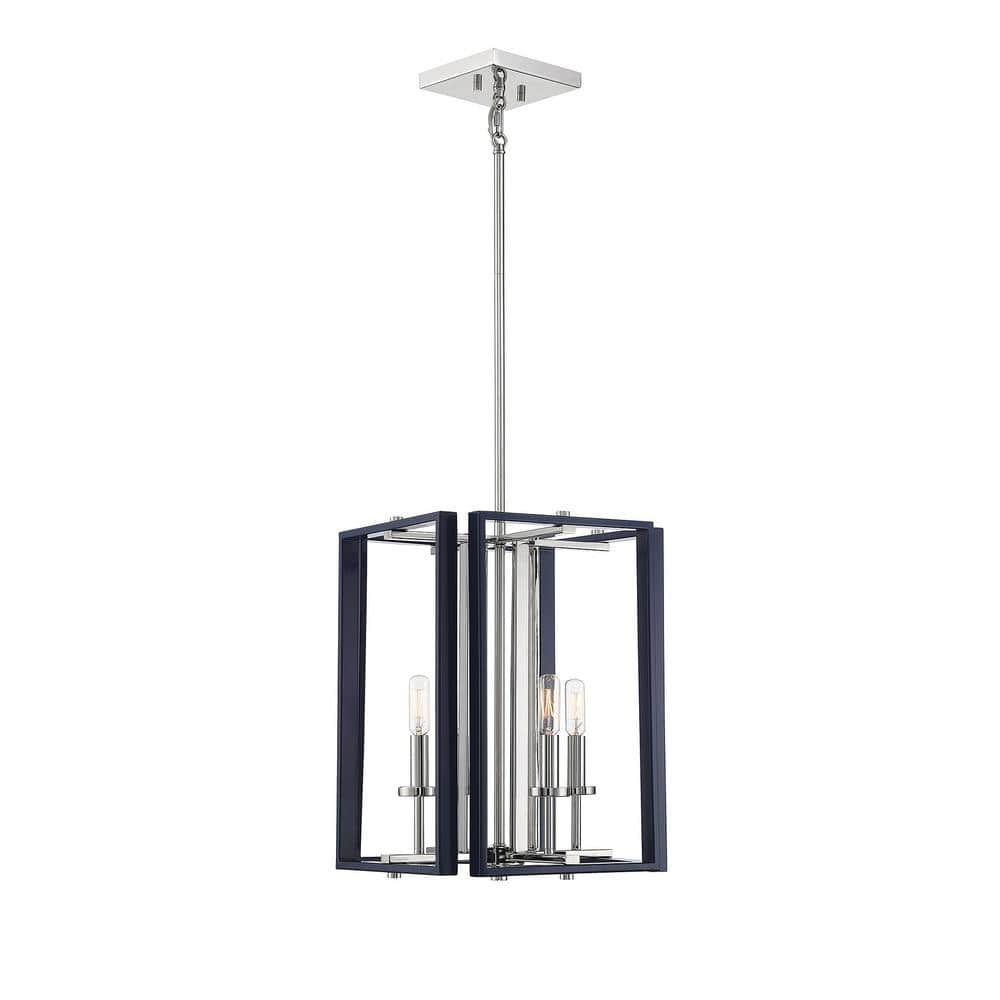 Savoy House Champlin 4Light Navy/Polished Nickel Candlestick Pendant