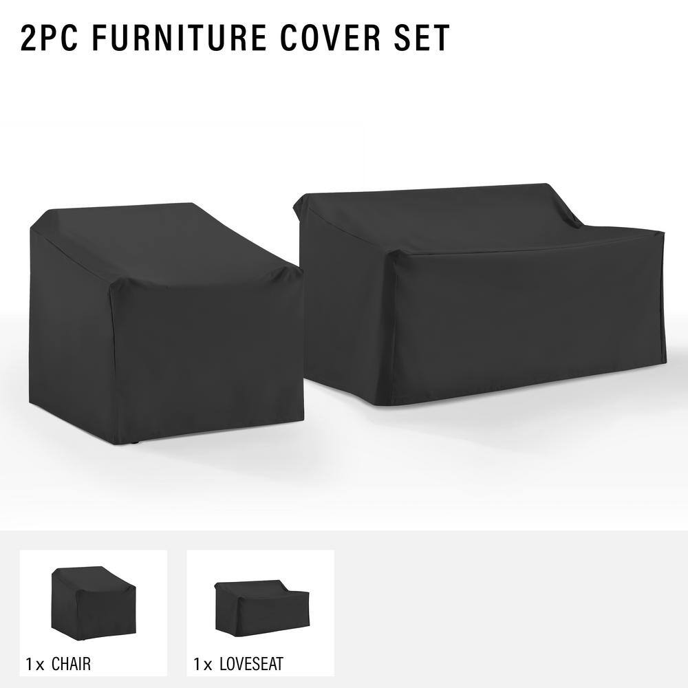 Black Heavy Duty Vinyl Outdoor Furniture Cover Set