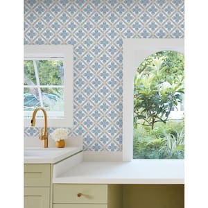 Mimi Blue Quilted Floral Peel and Stick Wallpaper