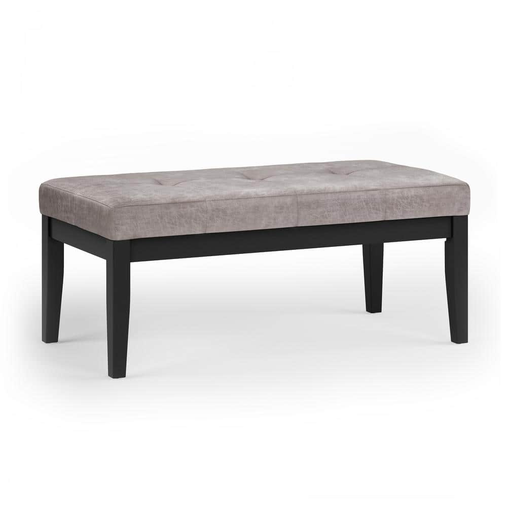 Simpli Home Lacey 42 in. Wide Contemporary Rectangle Tufted Ottoman ...