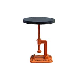 Bold Orange and Gray Industrial Strong Wood Stool