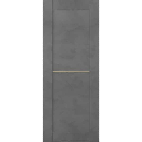 Belldinni Vona 07 1H Gold 24 in. W x 80 in. H x 1-3/4 in. D 1-Panel Solid Core Dark Urban Prefinished Wood Interior Door Slab