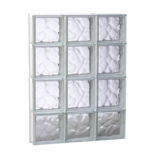 Clearly Secure 17.25 in. x 27 in. x 3.125 in. Frameless Wave Pattern Non-Vented Glass Block Window