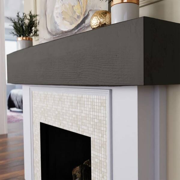 Ekena Millwork 6 in. x 8 in. x 7 ft. Rough Sawn Faux Wood Beam Fireplace  Mantel Black Cherry MANURS06X08X84BC - The Home Depot