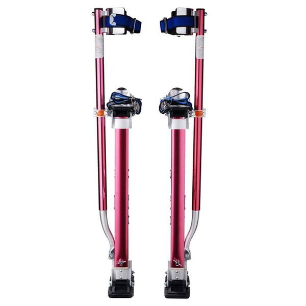 Pentagon Tool 24 in. to 40 in. Adjustable Height Drywall Stilts in Red