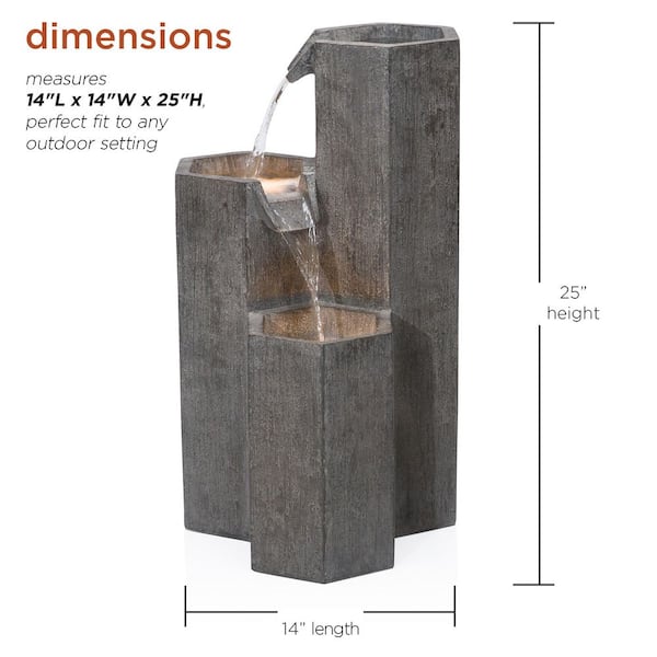 Alpine Corporation 25 in. Tall Indoor/Outdoor 3-Tier Hexagonal