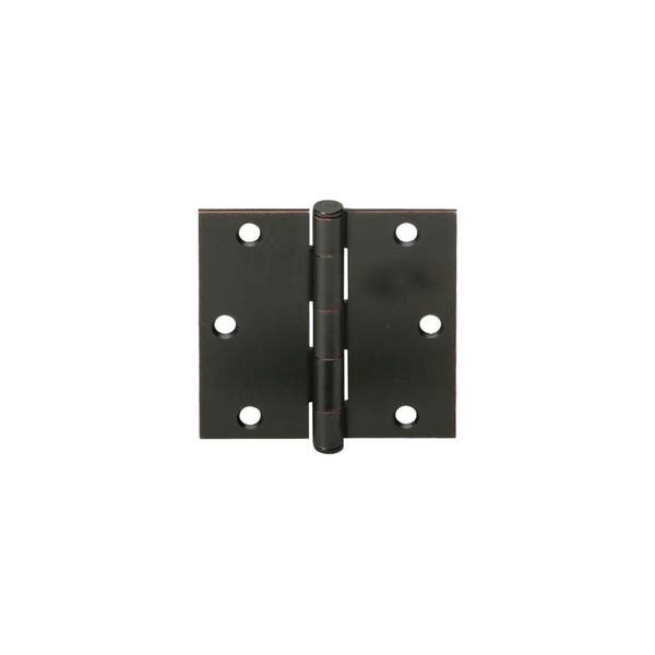 Schlage 3.5 in. Aged Bronze Square Hinges (3 per Pack)