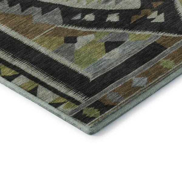 Mayfield Premium Machine Washable Abstract AMF1916 Brown 5 ft. x 7 ft. 6 in. Area Rug