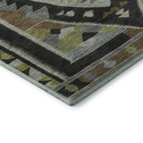 Mayfield Premium Machine Washable Abstract AMF1916 Brown 8 ft. x 10 ft. Area Rug