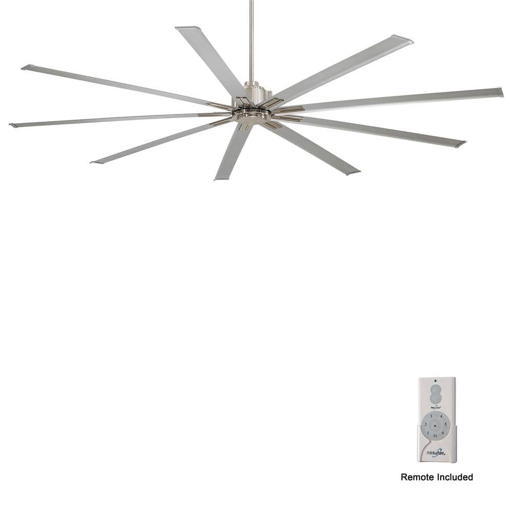 Xtreme 96-Inch Brushed Nickel Ceiling Fan with Silver Blades and Remote