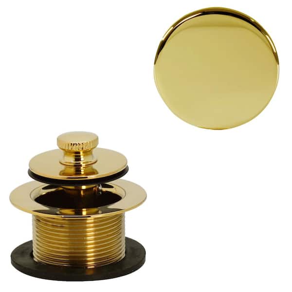 Westbrass Illusionary Overflow with Lift and Turn Bath Drain Trim Only, Polished Brass