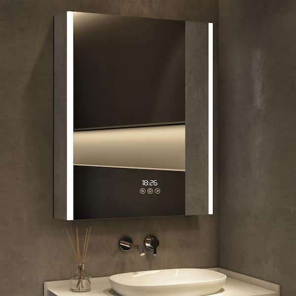 HBEZON Eos 24 in. W x 36 in. H Rectangular Aluminum Surface/Recessed ...