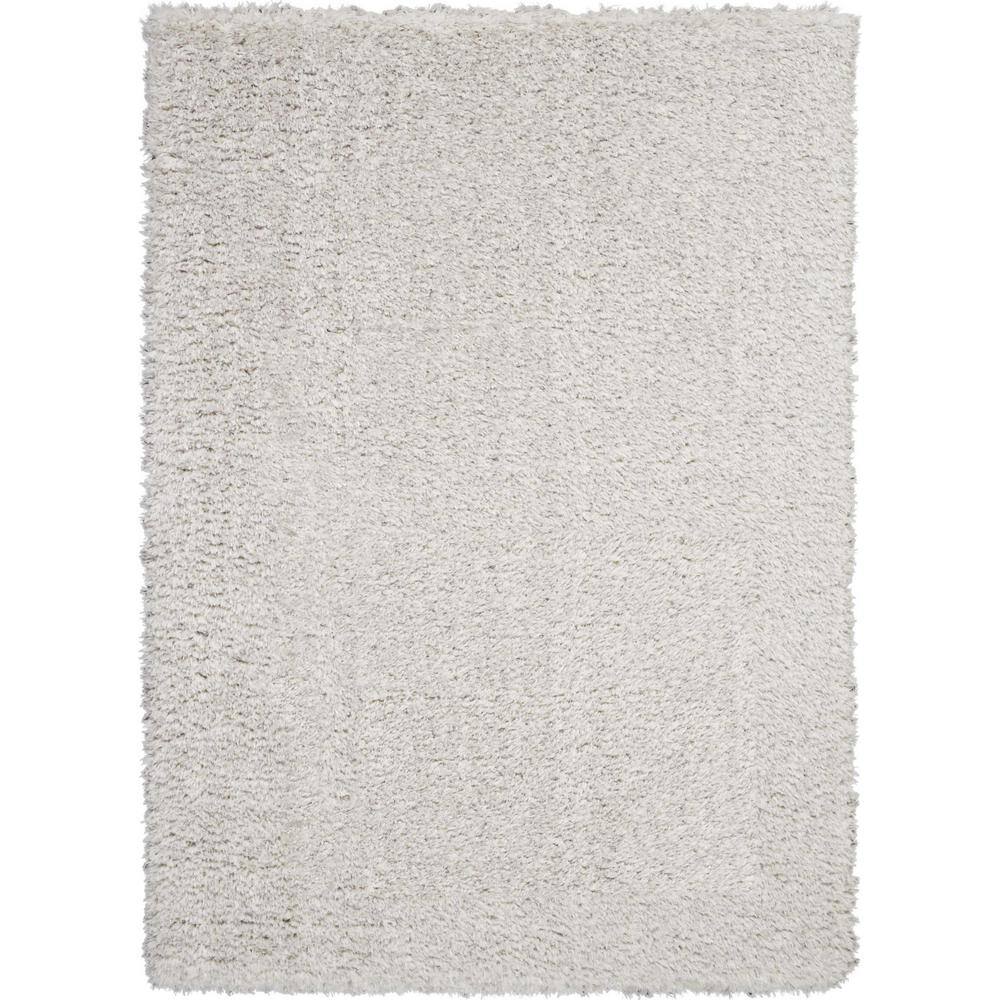 Light Grey 5' x 7' Hand-Knotted Shag Area Rug