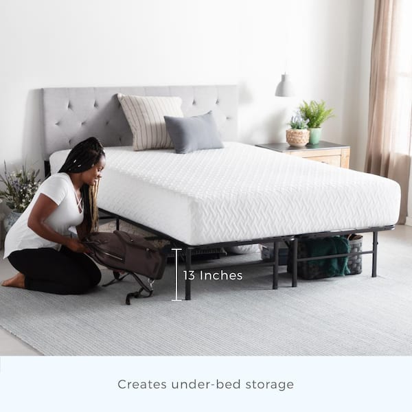 In Queen Folding Platform Bed Frame, Queen Size Instant Bed Air Mattress And Collapsible Frame