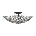 Cassandra 4 Light Black Semi Flush Mount